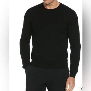 Perry Ellis Tech Knit Long Sleeve Crew Neck Pullover Sweater Black Men’s S NWT
